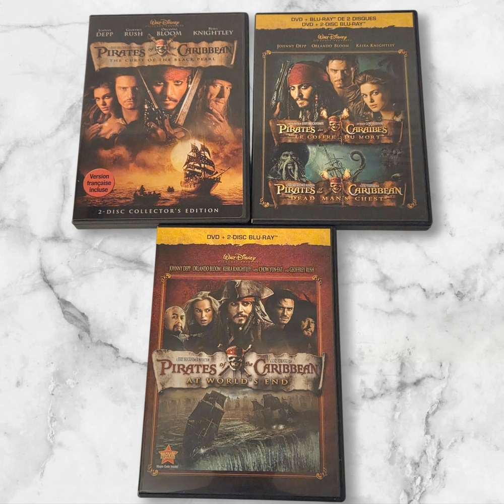 Pirates of the Caribbean 3 Movie DVD/Blu-ray Set